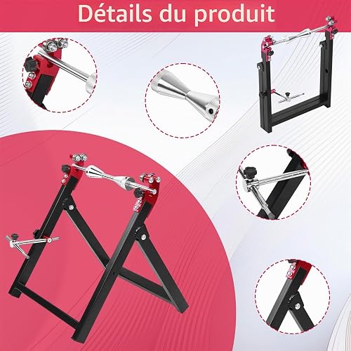 Equilibreuse Pneu Moto, Support D'équilibrage pour Motos 34,2 * 37,2 * 39 cm, Support de Centrage de Moto avec Tous les Accessoires D'installation, Équilibrage des Roues pour Pneus 5 * 23 Pouces - 5