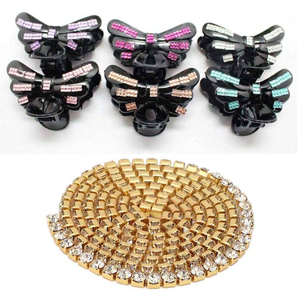 Nastro Decorativo Con Cristalli A Diamante - 10 Iarde (30 Piedi) - Per Abiti Da Sposa E Decorazioni - Foto 8