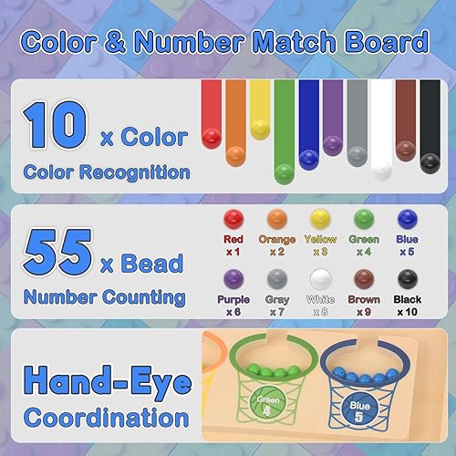 Miniatura 2 de Montessori - Tablero educativo de madera para clasificar y contar, regalo de aprendizaje para niños en edad preescolar, juguetes de habilidades