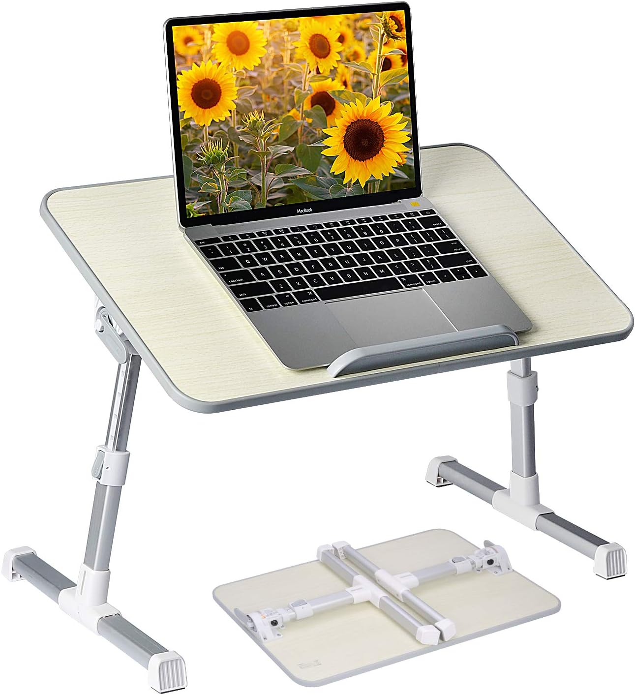 Avantree Quality Adjustable Laptop Bed Table, Portable Standing Desk, Foldable Sofa Breakfast Tray, Notebook Stand Reading Holder for Couch Floors Suitable for laptop, Macbook, HP, Dell, Lenovo kids study table, kids food table - Minitable