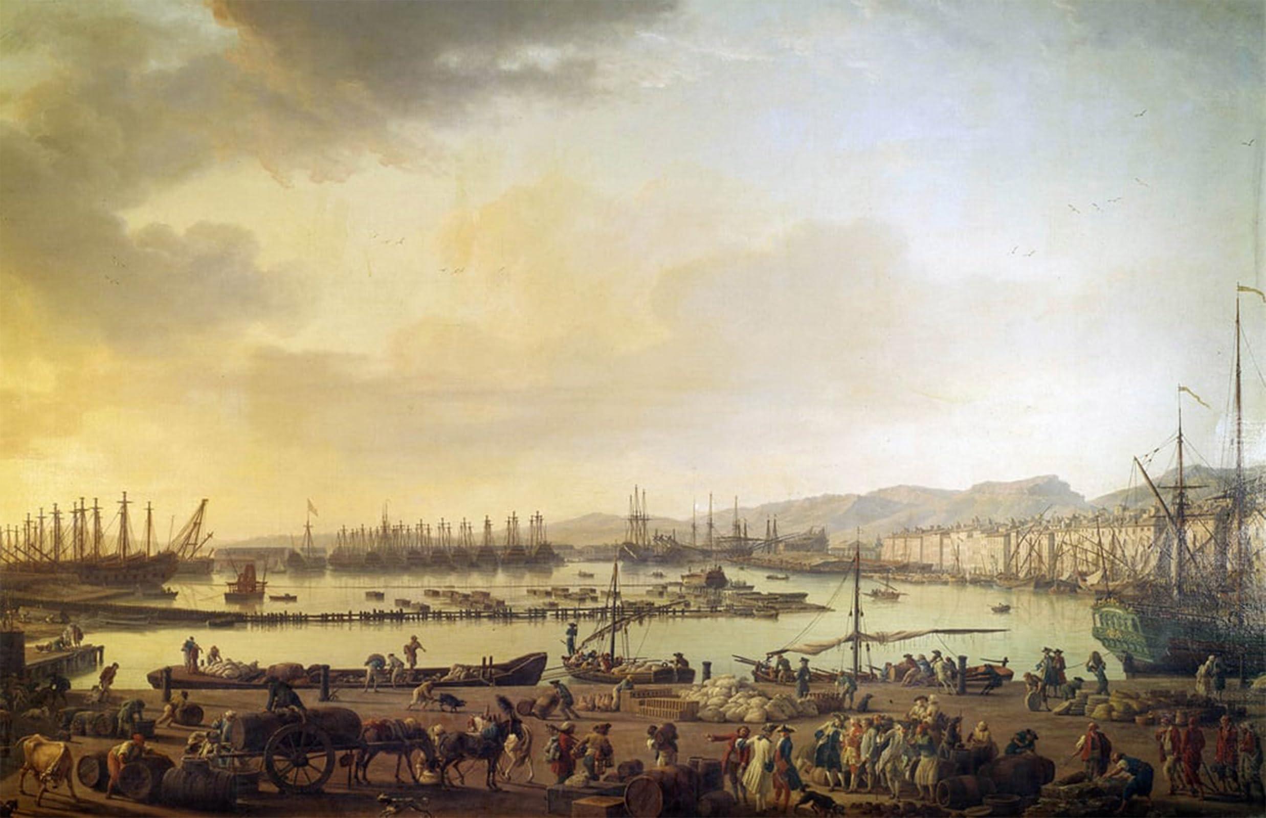 SERENDIPITP Vintage Picture Print on Canvas Wall Art Poster View of the Harbour of Toulon Painting by Claude Vernet Artwork Print Poster for Wall Decor 60x90cm