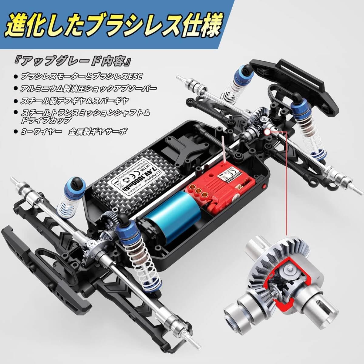Amazon.co.jp: ラジコンカー オフロード 4WD 1/18 ブラシレス RCカー
