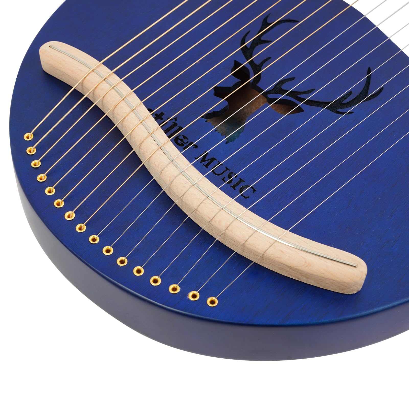 Lyre 16 cordes en acajou Lyre Harpe avec clé d'accordage Instrument de musique pour adultes enfants débutants
