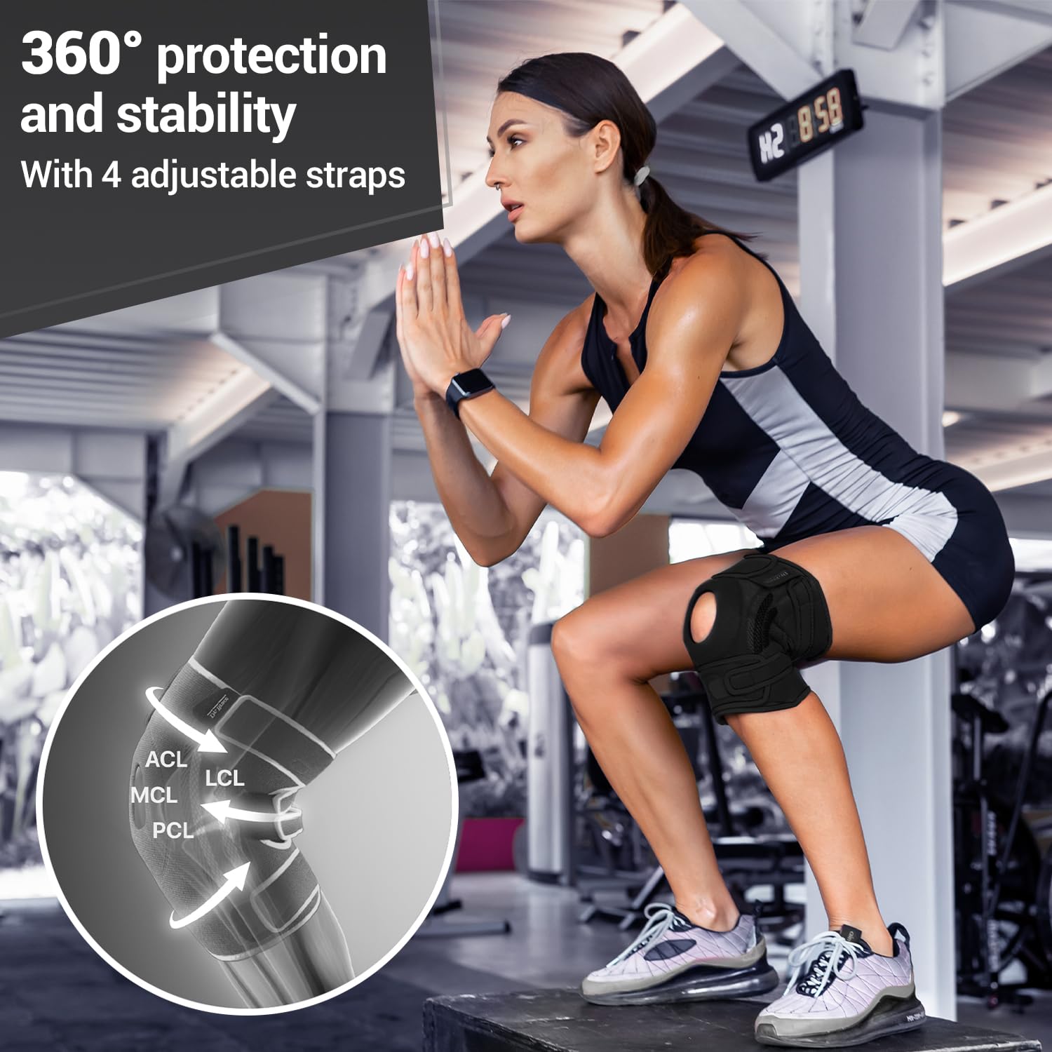 DR. BRACE Ginocchiera Ortopedica con Stecche Laterali - Tutore Ginocchio Stabilizzante, Fascia Ginocchio Sport, Corsa e Calcio (Pluto S)