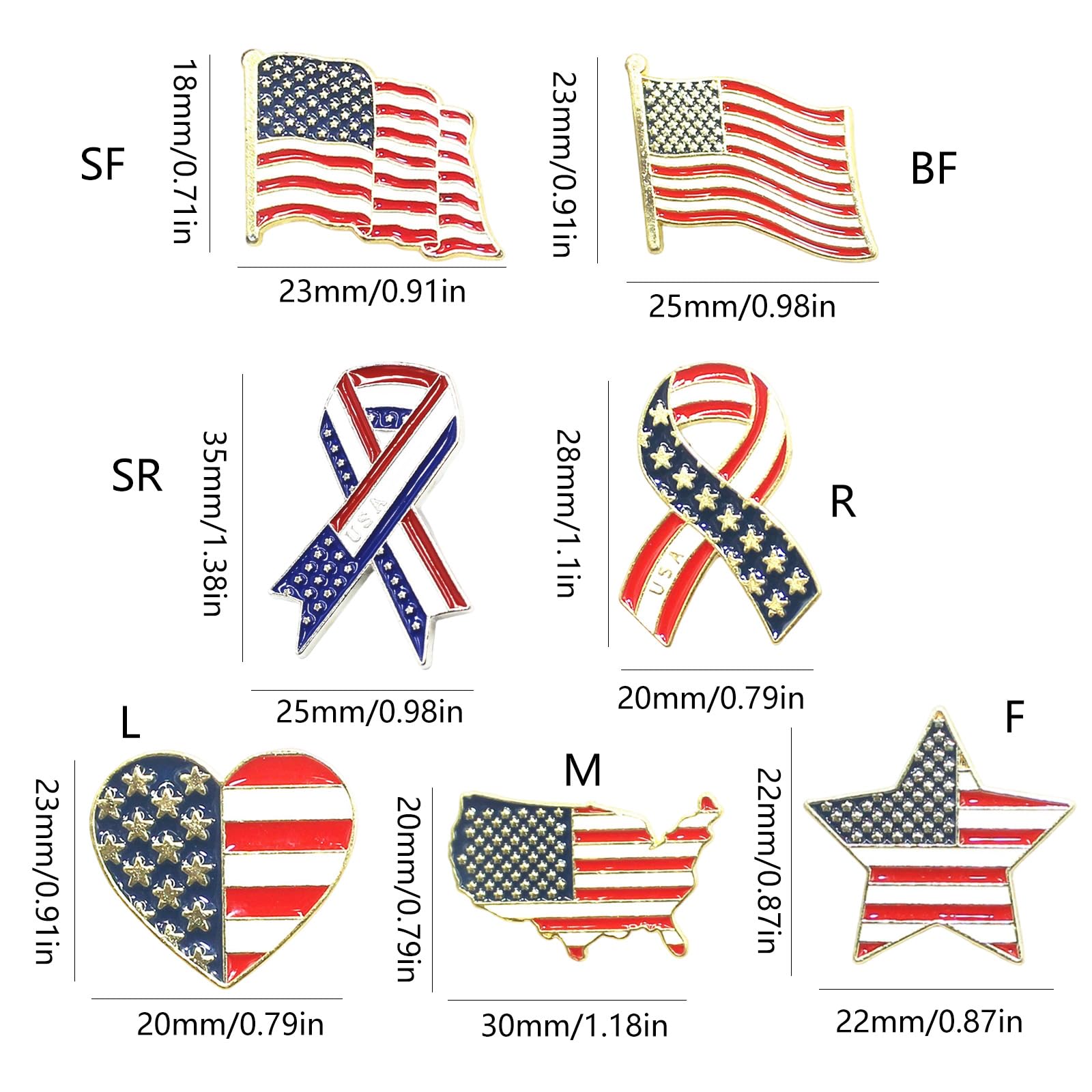 Clip de cinta multiusos y emblemas patrióticos adecuados para ocasiones formales o accesorios de moda diarios, insignia del Día de la Independencia