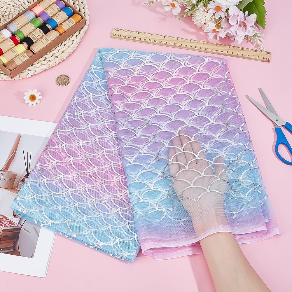 Amazon.com: BENECREAT Mermaid Scales Fabric, 36x46 Inch Wide Polyester ...