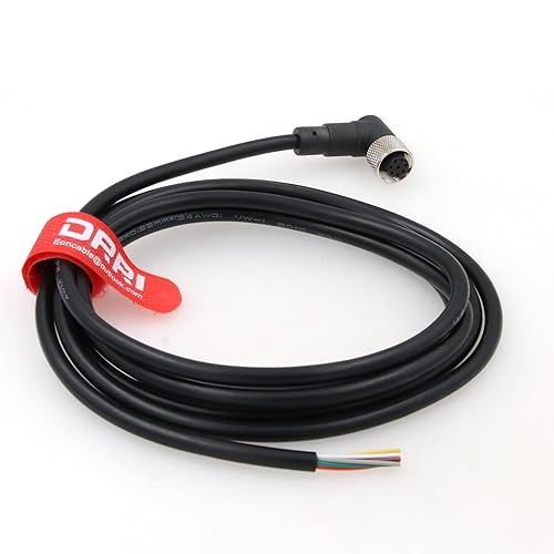 Miniatura 7 de DRRI Conector de sensor macho de 8 pines de ángulo recto M12 para volar Cable de protección eléctrica impermeable para aplicaciones de automatización