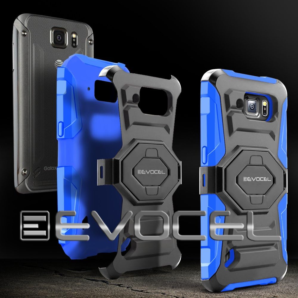 Galaxy S6 Active Case, Evocel [New Generation] Dual Layer Rugged Holster Case with Kickstand & Belt Clip for Samsung Galaxy S6 Active SM-G890 (Does NOT fit Regular S6 - S6 Active only), Blue