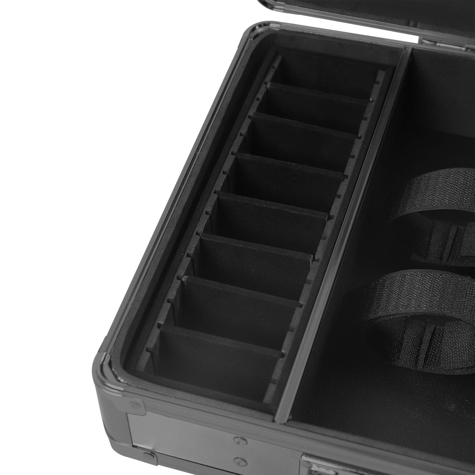 Bolsa de peluquería portátil de 55 x 27 x 10 cm, maletín de peluquería de plástico ABS + metal con bloqueo de contraseña, caja de herramientas multifunción (negro)