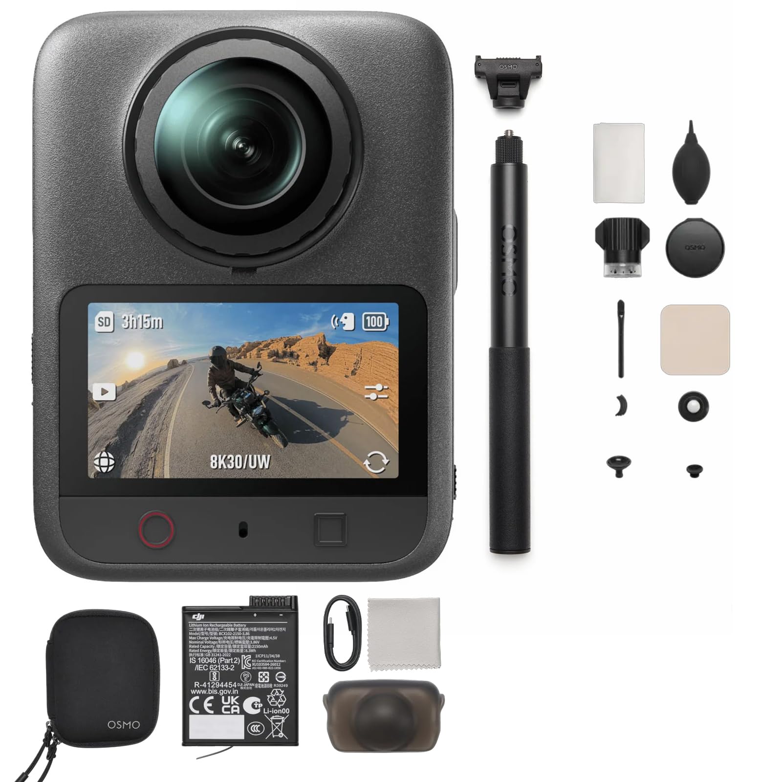 DJI Osmo 360 II Combo Standard, fotocamera 8K 360°