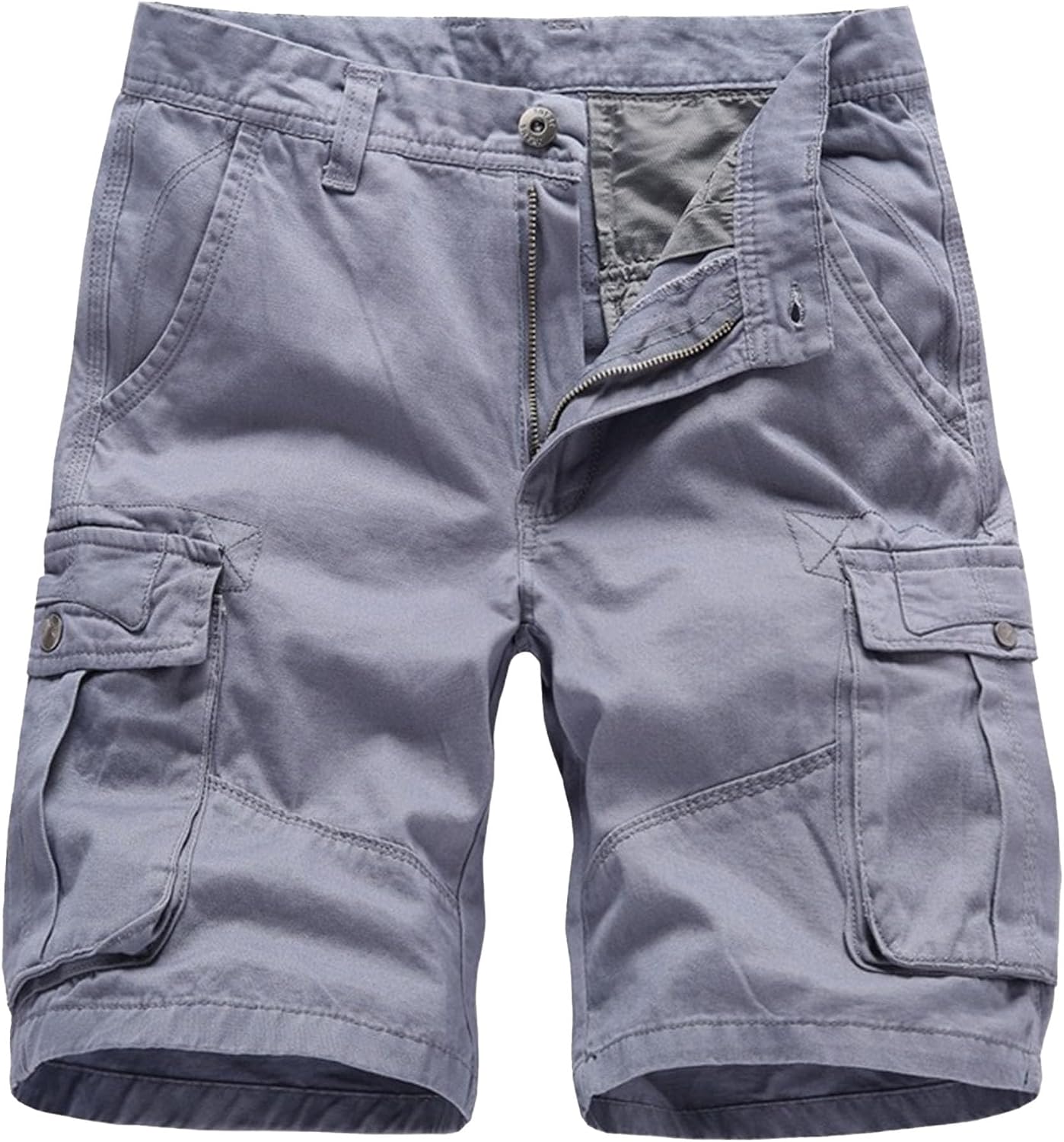 Maiyifu-GJ Men's Cotton Cargo Shorts Summer Casual Hiking Shorts Lightweight Multi-Pockets Athletic Short Pants for Men