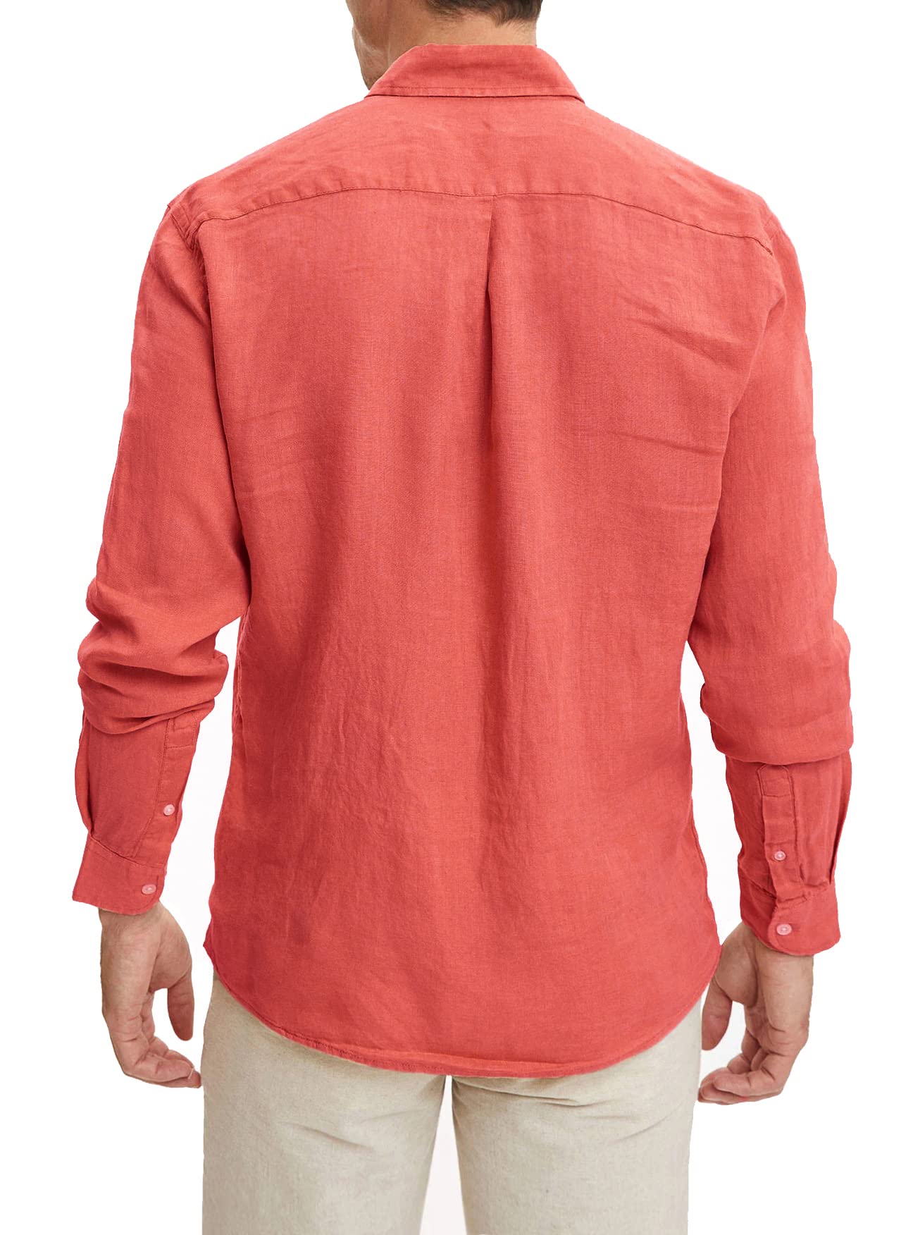 Evoga Camicia in Lino Uomo Sartoriale Casual Elegante Primavera Estate Fresca