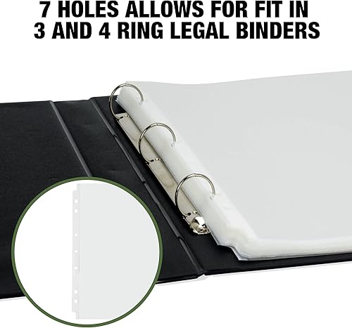 Miniatura 4 de Samsill Paquete de 100 protectores de hojas de tamaño legal, 8.5 x 14 pulgadas, protectores de hojas legales transparentes, carga superior