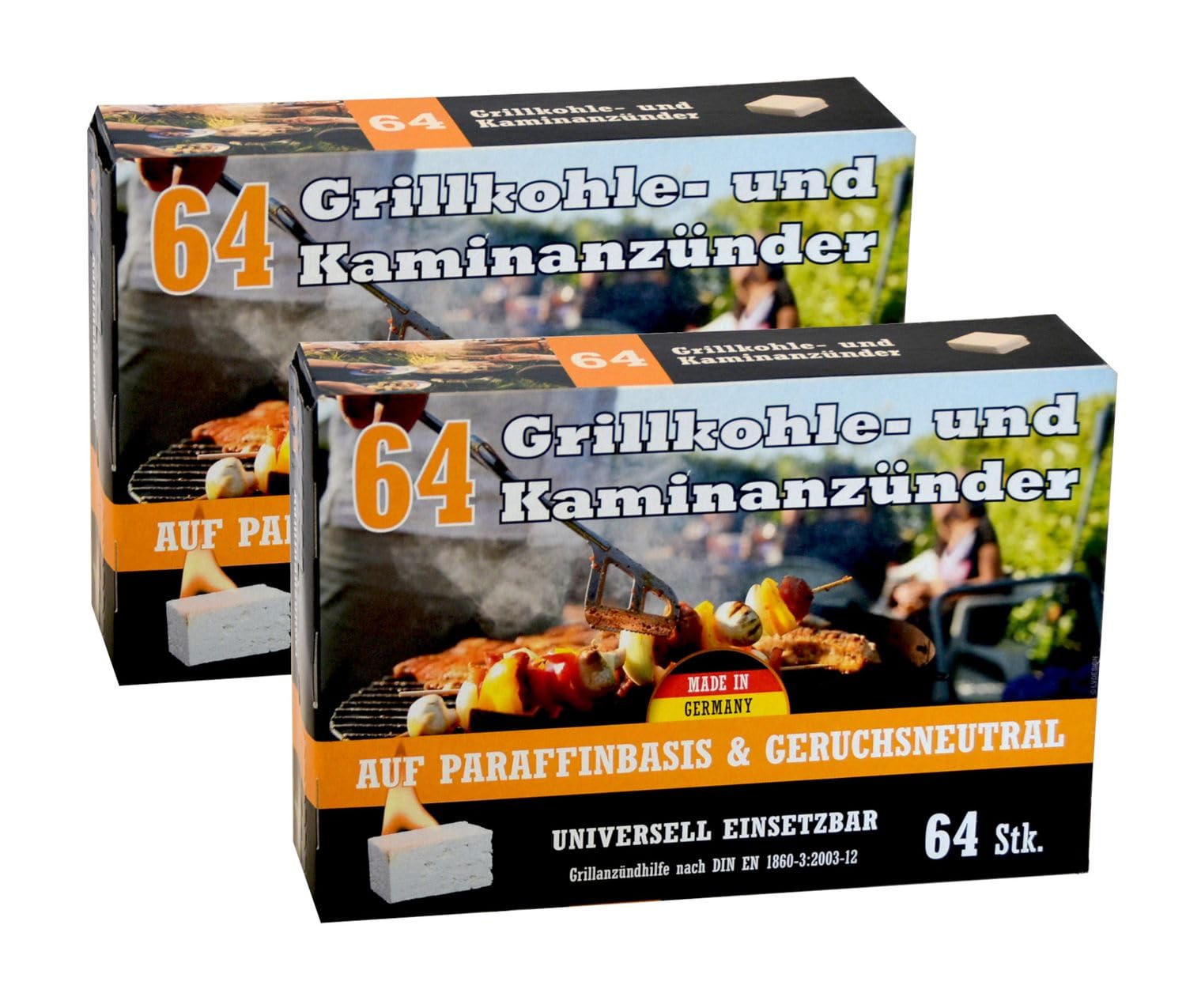 Buri Kohleanzünder 2er-Pack – Paraffinbasierte Zündhilfen