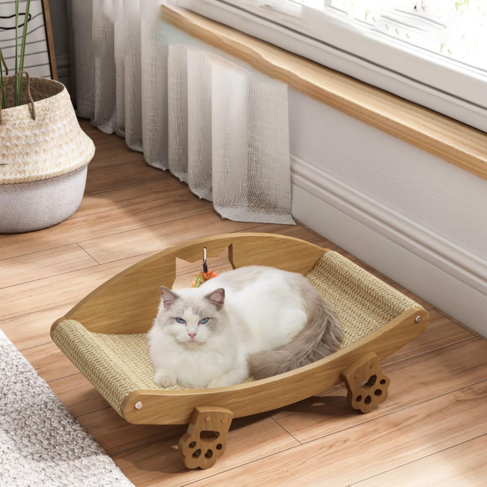 Cat Scratch Pads - Tumbona elevada contra arañazos, cama de sisal y perca | Esterilla protectora para muebles de mascotas, juguete de enriquecimiento para gatitos cachorros descansar, para sofá, suelo