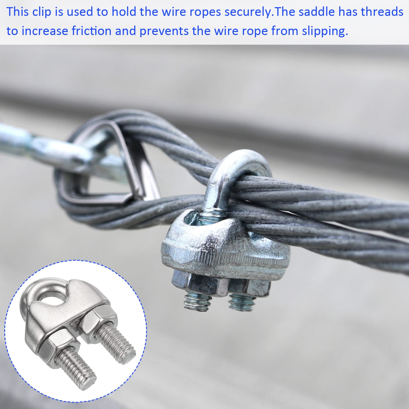 Screw Clamp PATIKIL Steel Wire Rope Cable Clamp, 15 Pack M3 Double Hole ...