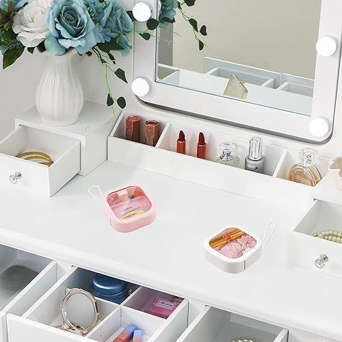 Miniatura 4 de 2 cajas pequeñas de almacenamiento de viaje portátil para hisopo de algodón, hilo dental, joyas, lazos para el cabello, caja organizadora portátil