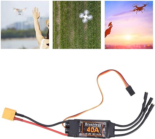 Miniatura 4 de Controlador de velocidad Rc, Esc sin escobillas, controlador de velocidad 40A sin escobillas Esc Rc Drone Helicóptero Pieza de helicóptero, sin
