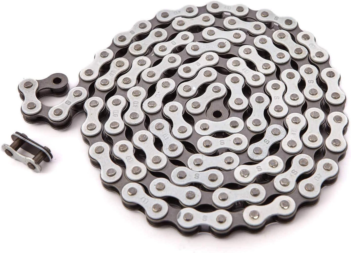 KHE BMX Singlespeed Chain 1/2" x 1/8" 112 Links only 0.85lbs with Chain Lock White