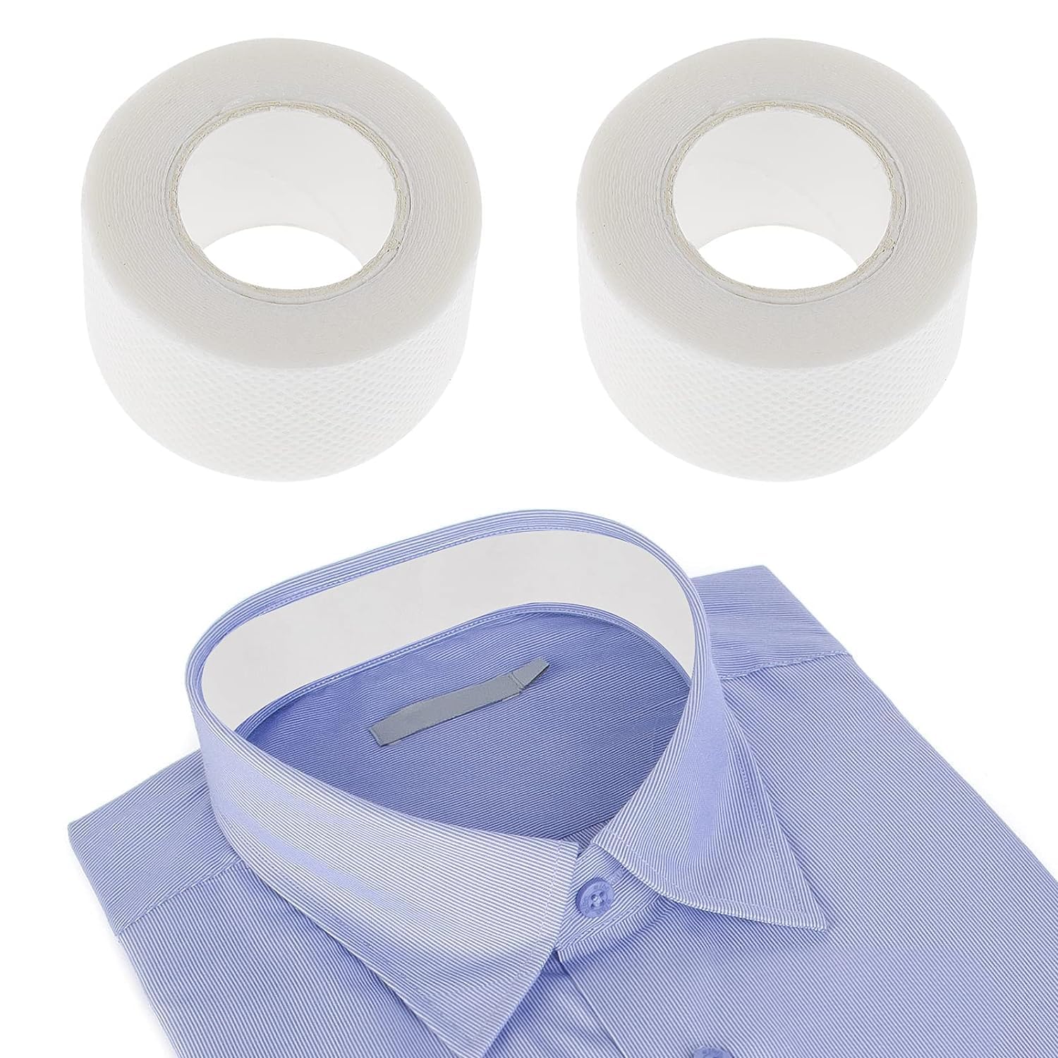 BONZELLA 2pcs Collar Protector Sweat Pads for Shirts, Self adhesive Shirt Neck Liner Against Sweat & Stains for Men & Women, Sweat Absorption Collar Protector Tape for hats and caps (1.18inx3m)