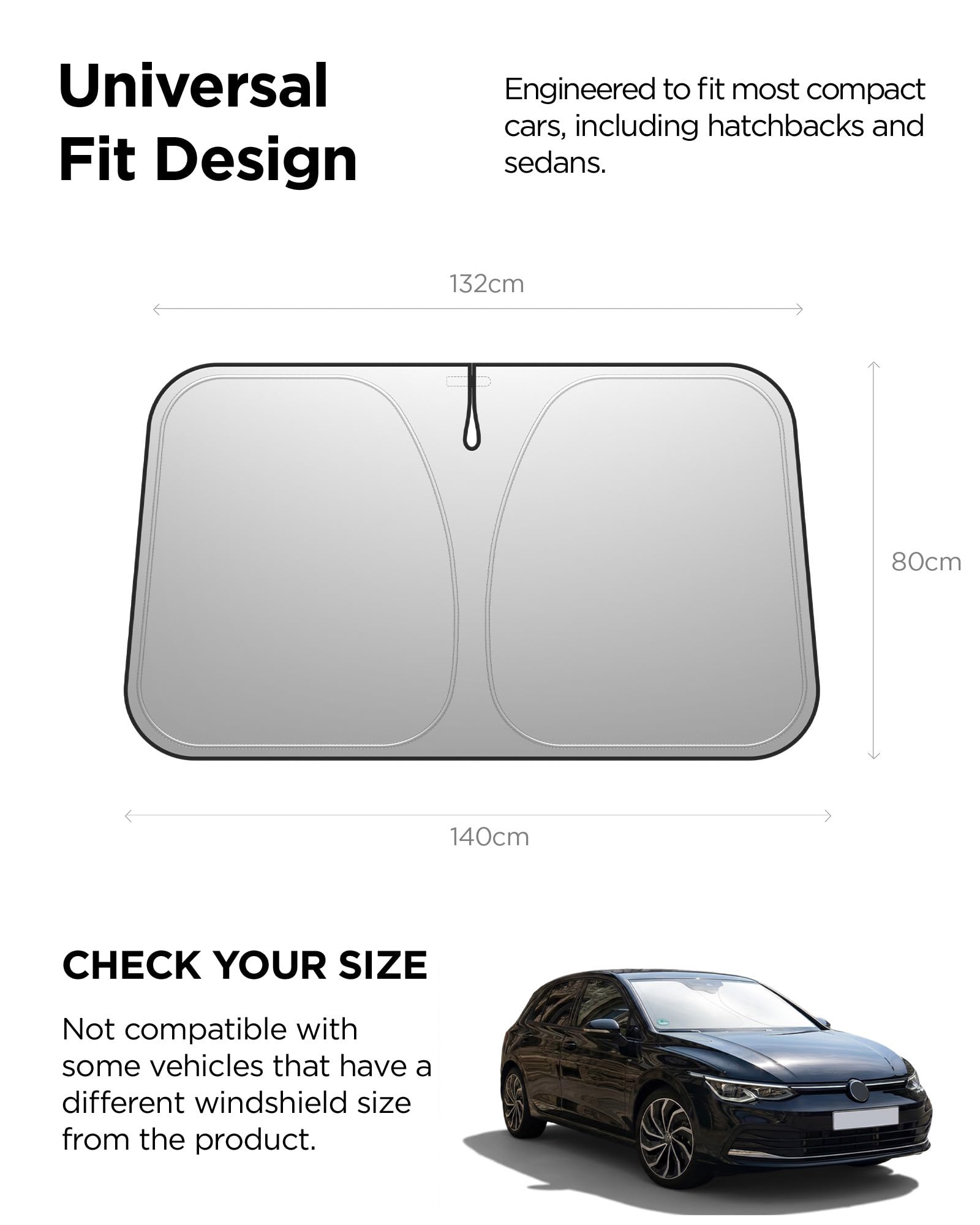 Spigen Parasole Pieghevole Universale per Parabrezza Interno Auto [Custodia Inclusa] Contro Raggi UV e Calore, Parasole Anteriore per Hatchback e Berline (140 × 80 cm)