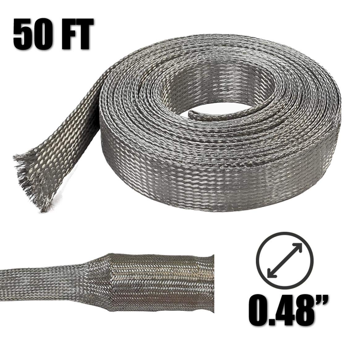 Guaina intrecciata in rame stagnato, 15,2 m. 0.75 Inch (0.48" Dia) 50 Feet