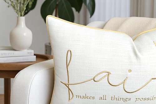 Miniatura 8 de Rudransha Faith Sentiment - Funda de almohada decorativa bordada, decoración para el nuevo hogar, sofá, silla, 12 x 20 pulgadas, azul marino