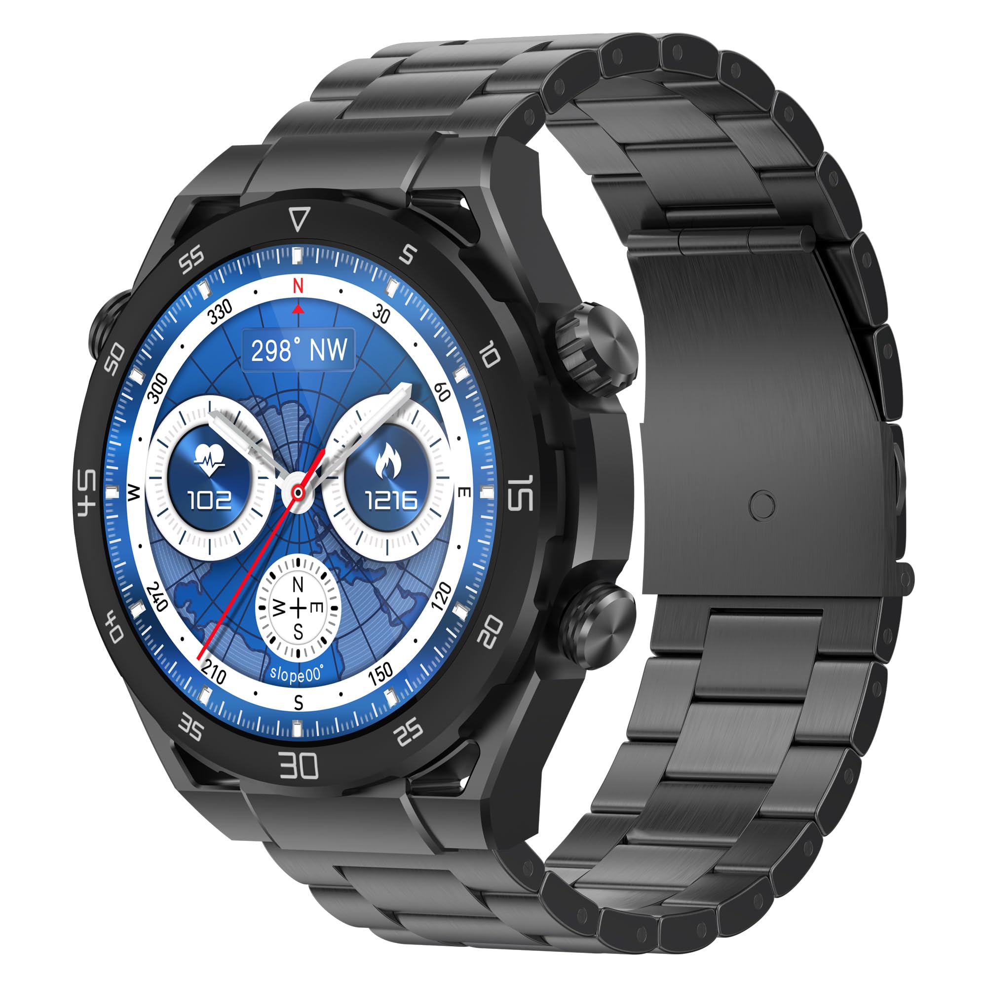 G-Tab GT8 Amoled Smart Watch, Music Storage upto 1 GB, 1.43 INCHES AMOLED WITH LEATHER Strap + RUBBER Strap, Smart Calling, heart rate, blood oxygen, sport mode, always display on