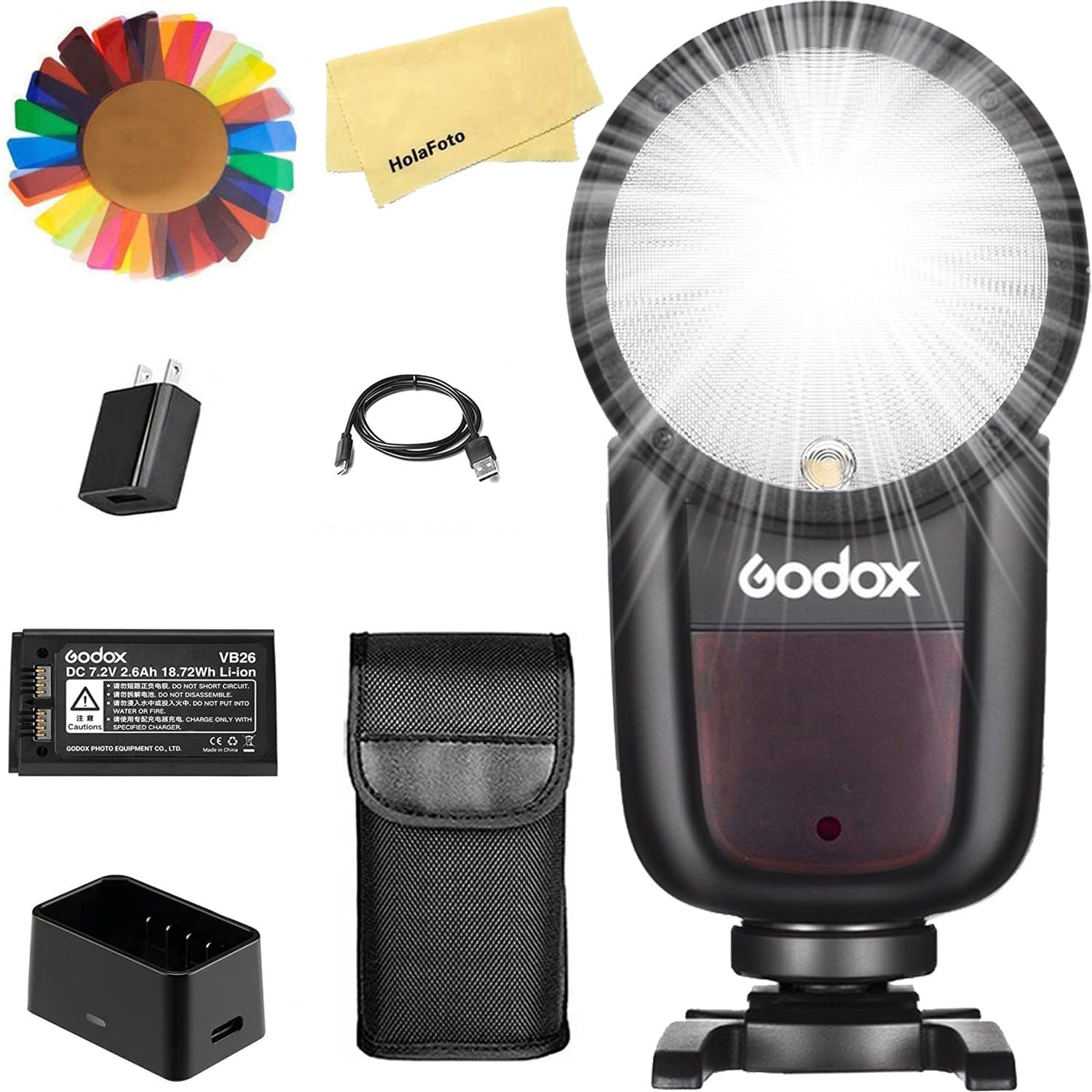 Amazon | Godox V1-S ラウンドヘッドカメラフラッシュ Sony 用,76Ws 