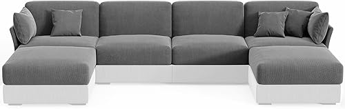 Hudson Comfort Fundas para sofá modular en forma de U, 10 fundas de sofá súper elásticas, juego de protectores de sofá de microfibra suave de 7.58