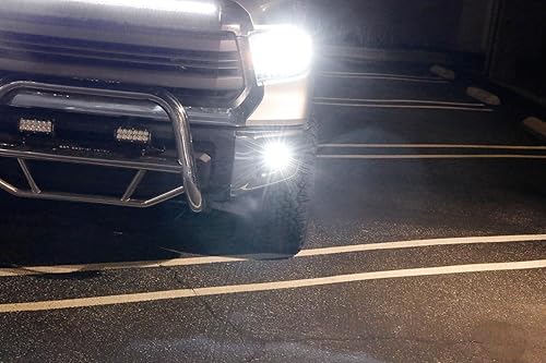 Miniatura 8 de iJDMTOY Kit de lámpara antiniebla LED blanca compatible con Toyota Tundra 2014-21, incluye (2) cubos LED de alta potencia de 20 W, cubiertas de