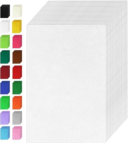 Miniatura 10 de Hojas de tela de fieltro verde esmeralda, 20 piezas de 7 x 11 pulgadas, 0.039 in de grosor de colores surtidos para manualidades de costura de