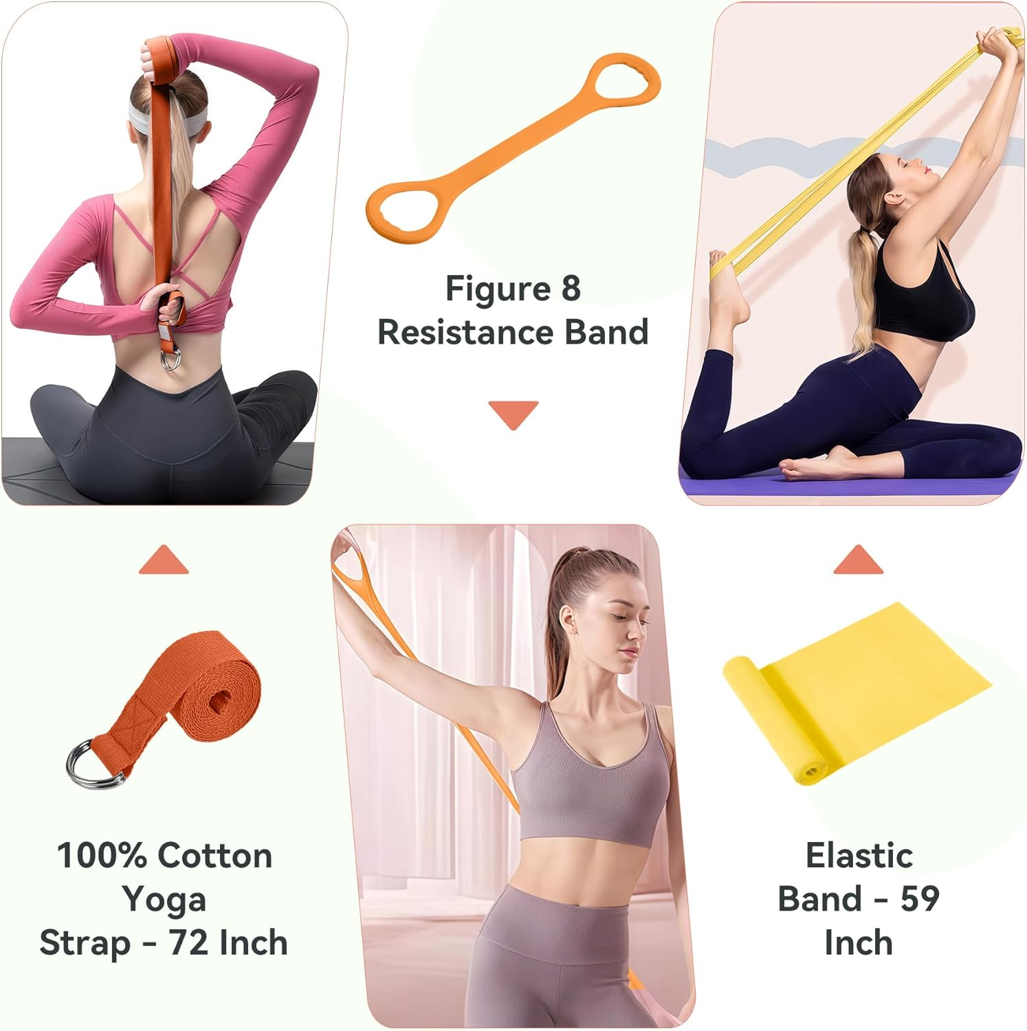 HASHMUST Pilates Ring Kit 12 PCS for Women, Home Workout Equipment with Magic Circle, Mini Exercise Ball, Resistance Bands, Massage Lacrosse, Yoga Strap, Full-Body Fitness Set for Toning & Gift