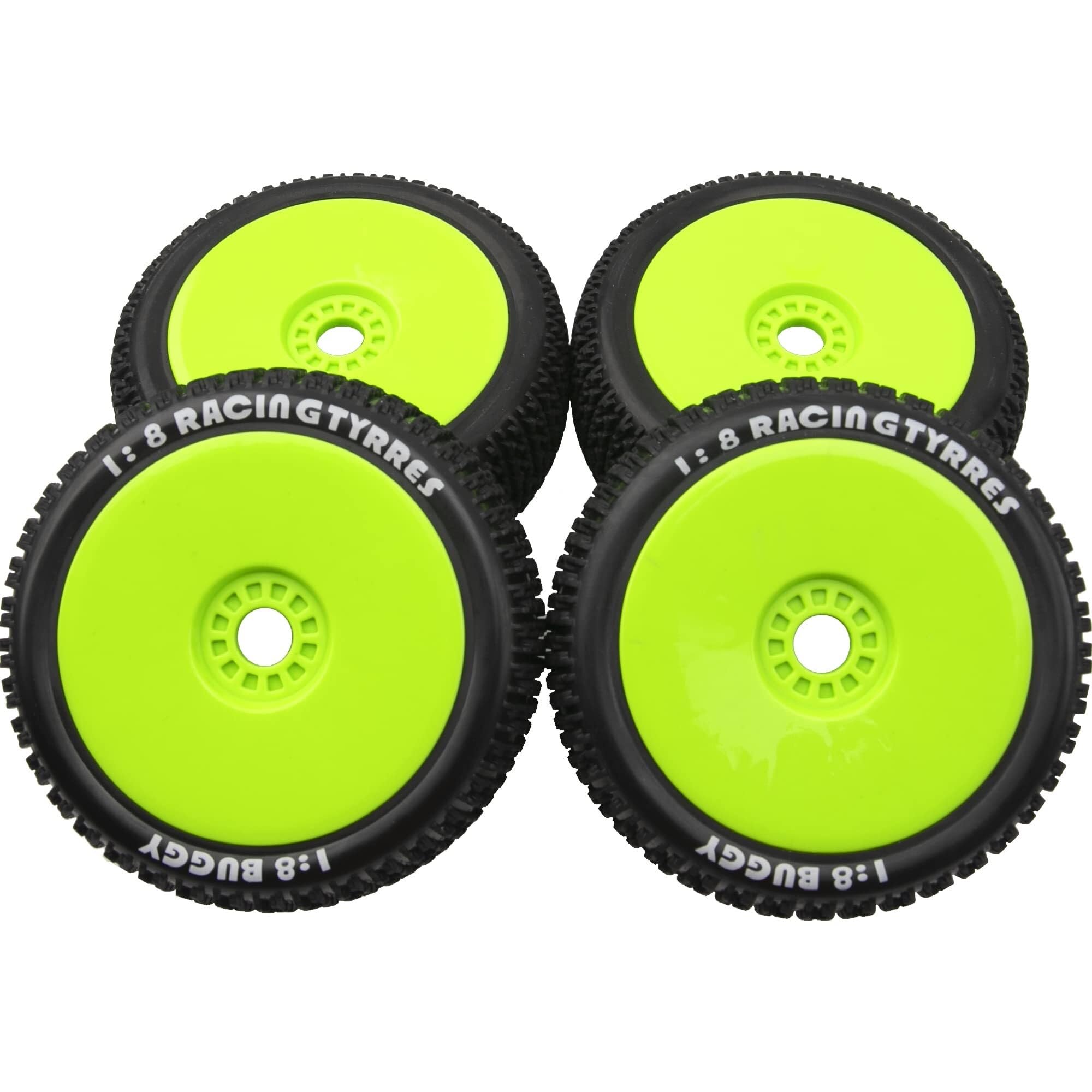 Pneus en Caoutchouc for Buggy RC OD 4.52 "1/8, avec Jante en Plastique, Hexagonal de 17mm, Compatible avec Les Voitures Tout-Terrain à échelle EXC TRX
