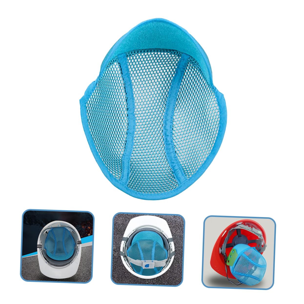 6 STK Blaues Futter Hüte Hardhat-Innenfutter aus Air-Mesh Schutzpolster für Helme Liner Sicherheitshelm Schweißband Sicherheitshelm Zubehör Helmfutter Helm-Mesh-Pads Polyester Blue