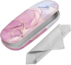 FINTIE Rigid Glasses Case, Portable Leather and Synthetic Rigid Glasses Case with Cleaning Tissue for Women and Men
