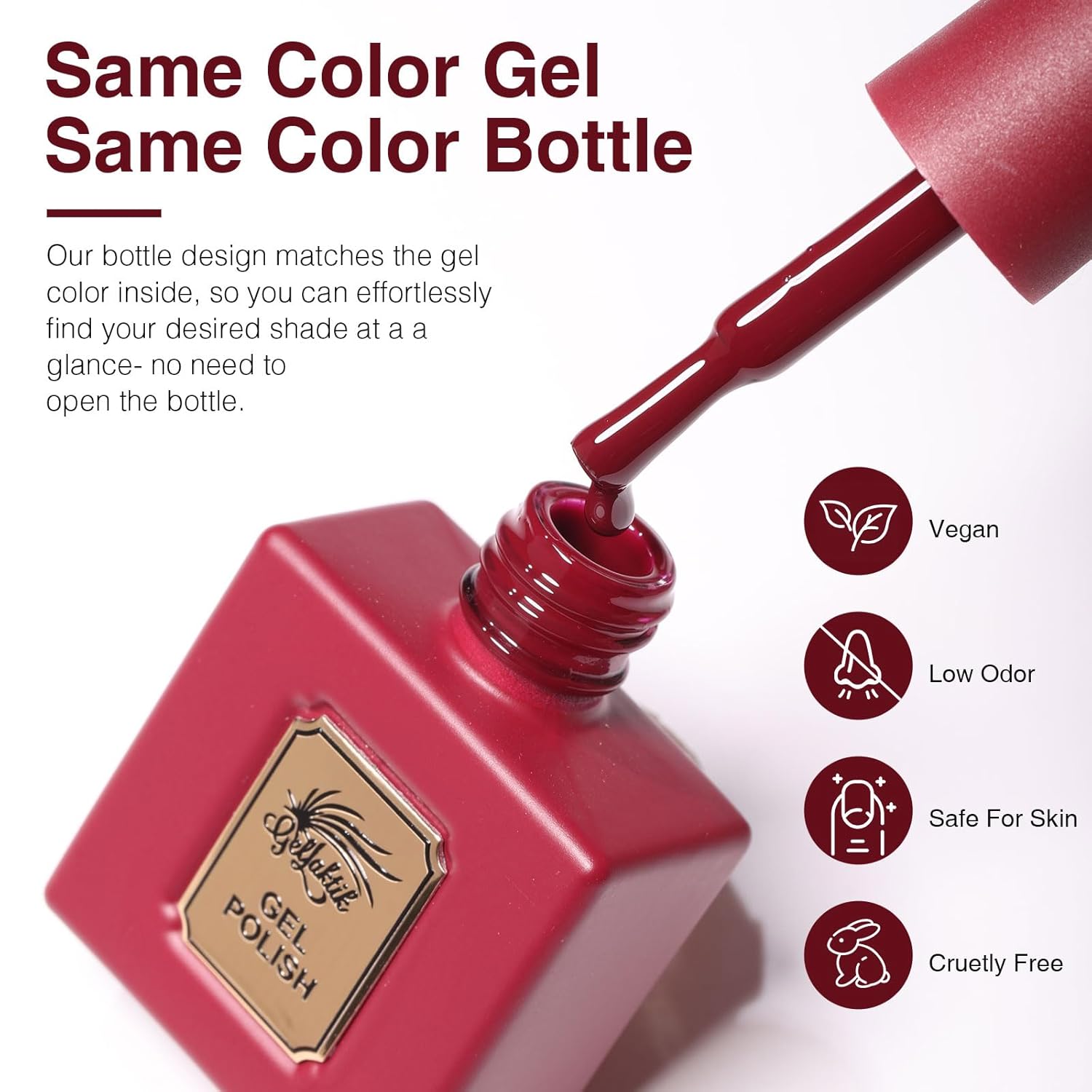 Gel Nail Polish Set of 6 Colors 12ml with Black White Gray, Gel Polish Kit for Salon DIY at Home, Soak Off LED UV Gel Nail Polish, Gifts for Women Girls