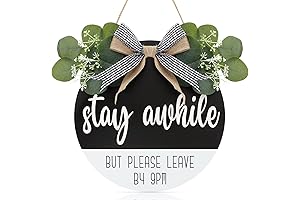 CHDITB Funny Welcome Sign, Rustic Hello Sign for Front Door