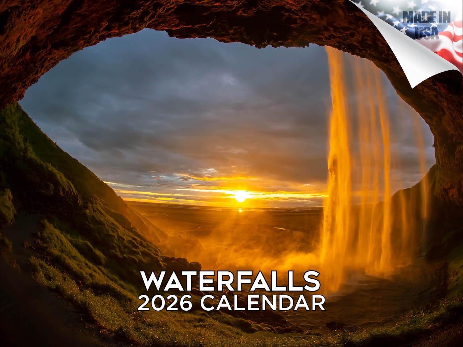 2024 2025 Waterfalls Calendar - Monthly Wall Calendar - 12 x 18 Open - Thick No-Bleed Paper - Giftable - Academic Teacher's Planner Calendar Organizing & Planning