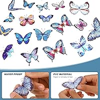Vista 4 de 80 calcomanías de pared de mariposa 3D, calcomanías de pared de mariposas coloridas extraíbles, decoraciones de mariposa para decoración del hogar