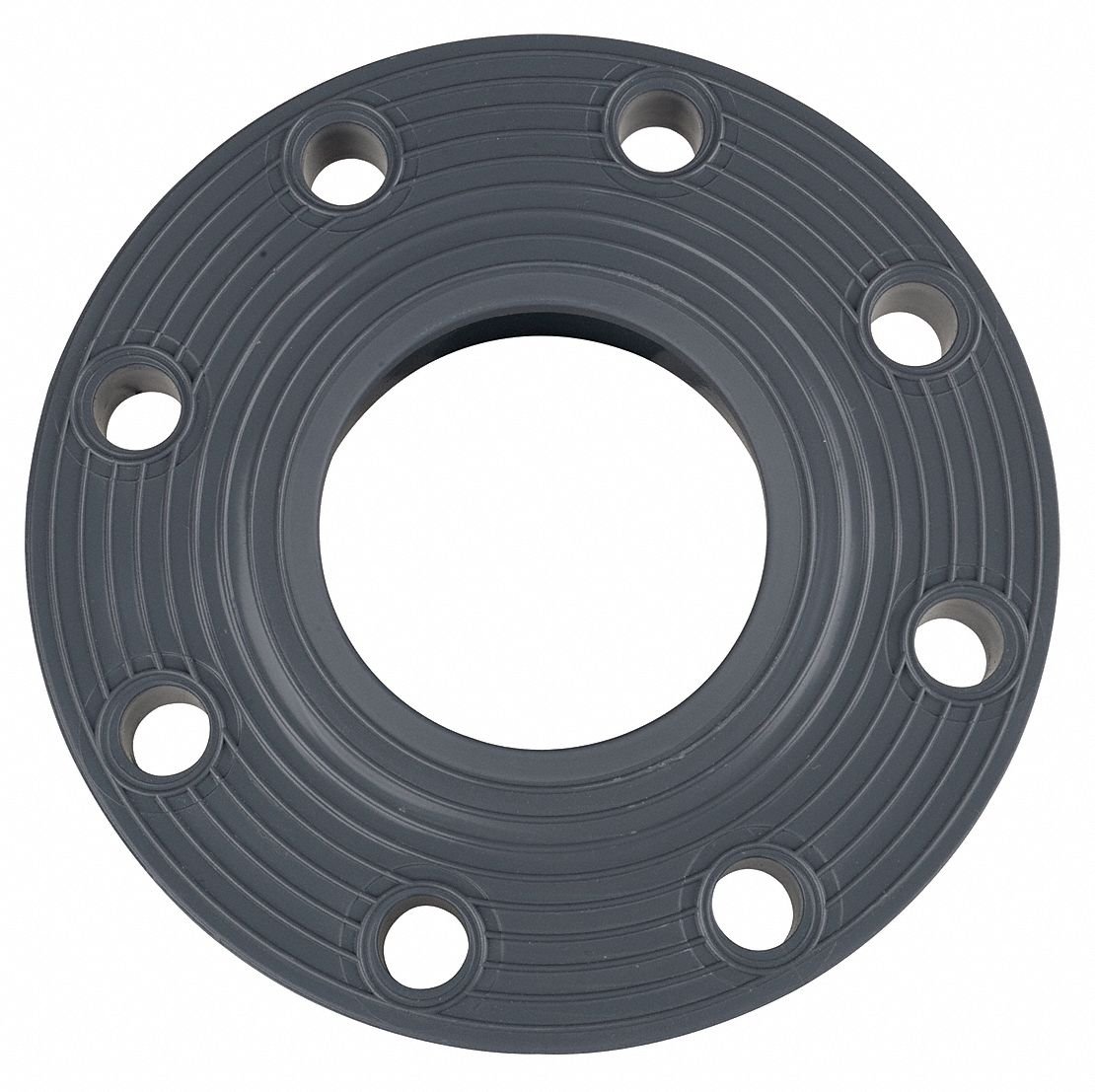 PVC Pipe Fitting, Flange, Schedule 80, Gray, 2" Slip Socket