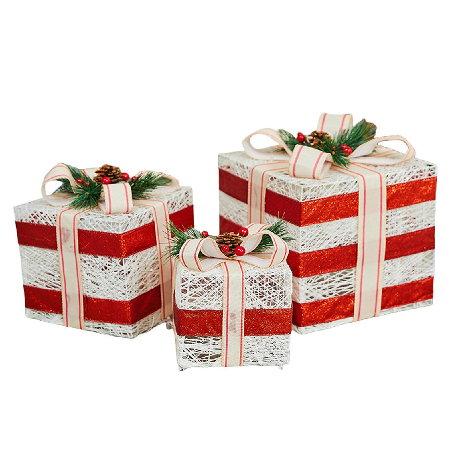 Cajas navideñas iluminadas, decoración LED para cajas de regalo, ideales p