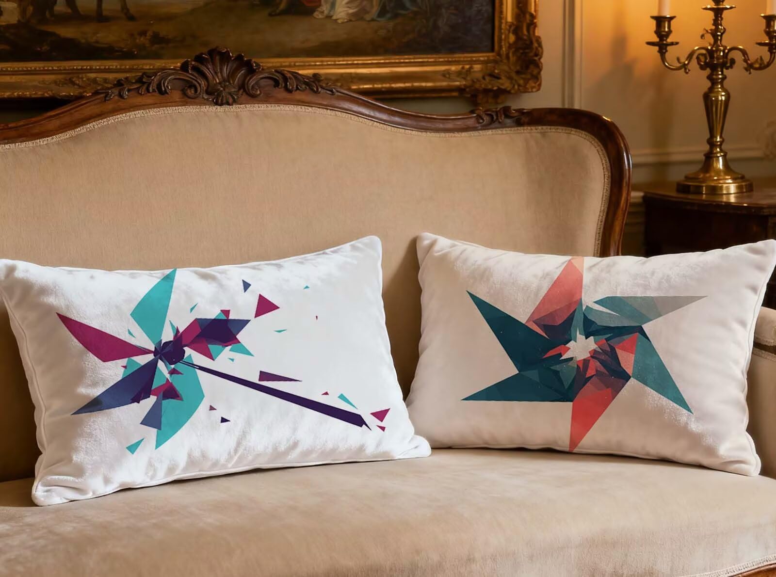 Housse de coussin blanc velours 80x100 cm pour des moments doux en famille