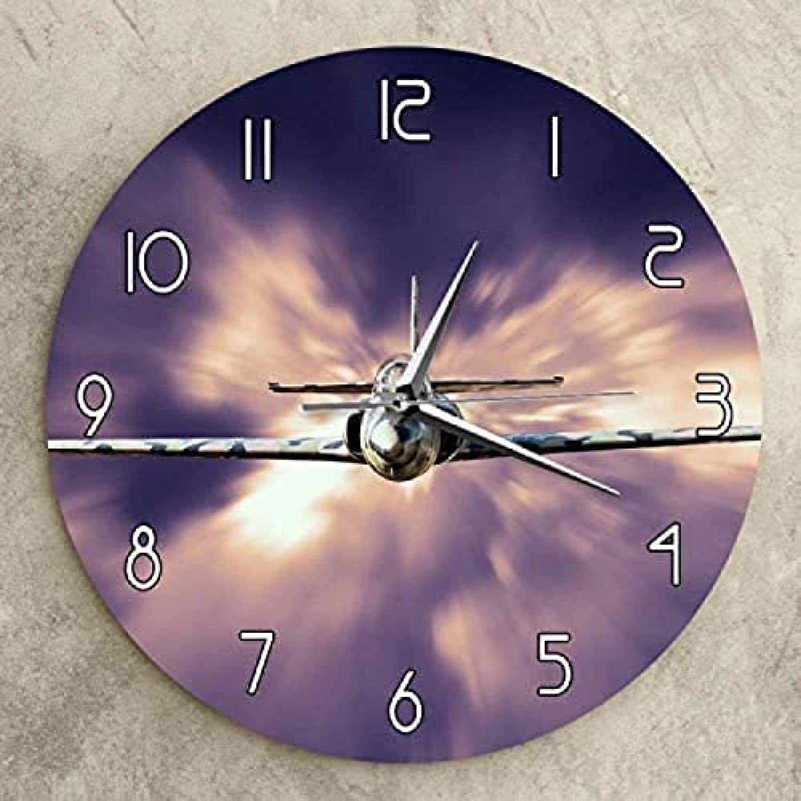 Amazon.co.jp: 壁掛け時計軍用ジェット戦闘機現代の壁掛け時計雲の上を