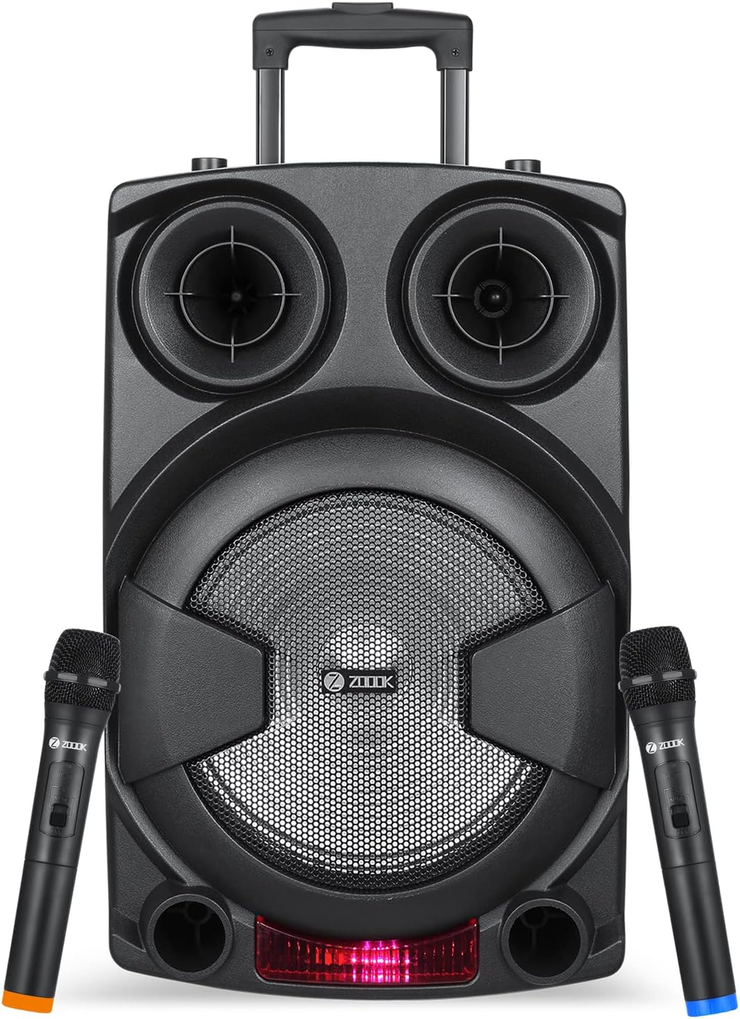 Intellegent Technologies Traders Limited Zoook Rocker Thunder XXL Duet 70W Bluetooth Party Speaker with Dual Wireless Mic/USB, FM, AUX, TF, Bluetooth/TWS/Built-in Active Amplifier