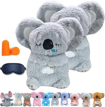Timeable Relief Koala, Anxiety Relief Koala, Adjustable Breathing Stuffed Animal with Musical Lights & Rhythmic Breathing Motion for Stress Relief & Emotional Support 2PCS,Dd
