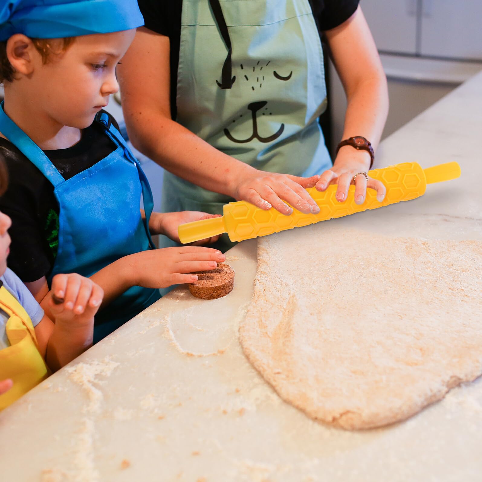 Rullo Mattarello Creativo per Biscotti in Plastica 4 Pezzi Leggero Texture Uniforme per Feste dei Ragazzo Ragazza e Preparazione Dolci Homemade Colore Casuale