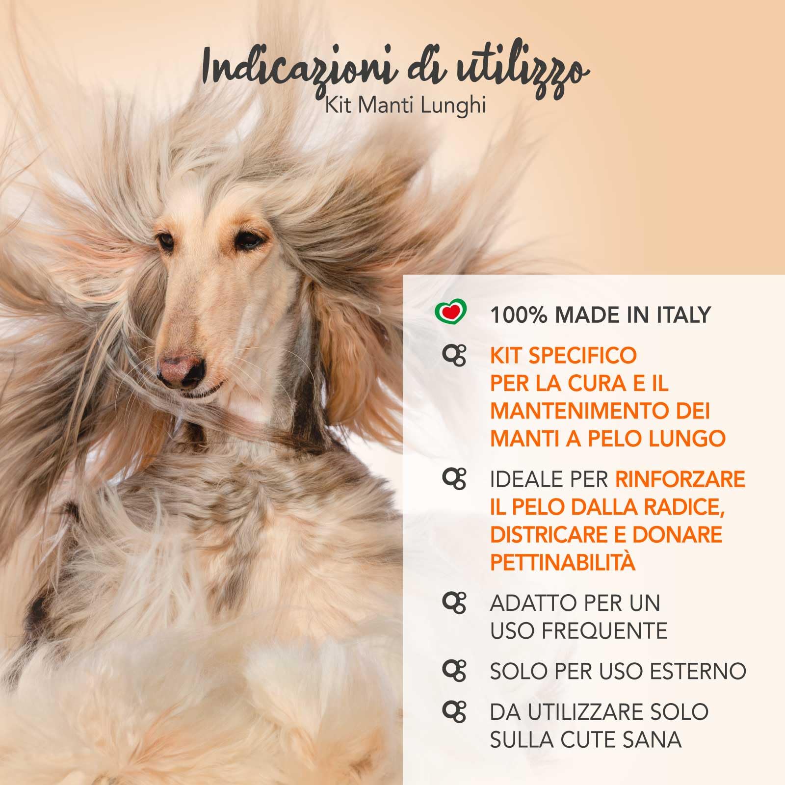 YUUP! - KIT MANTI LUNGHI | Shampoo manti lunghi, Balsamo districante e Scioglinodi lucidante, kit per cani e gatti con pelo lungo