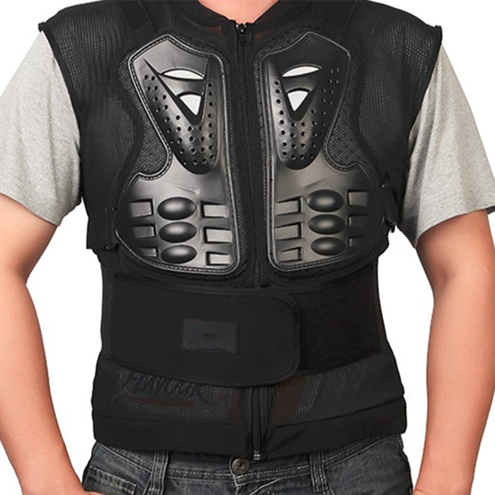 WHYUNM26 Motorcycle Armor Chest Back Protection Protective Pads Breathable Skiing Skating Gear Guard Riding Sleeveless Jackets,2XL(85kg)