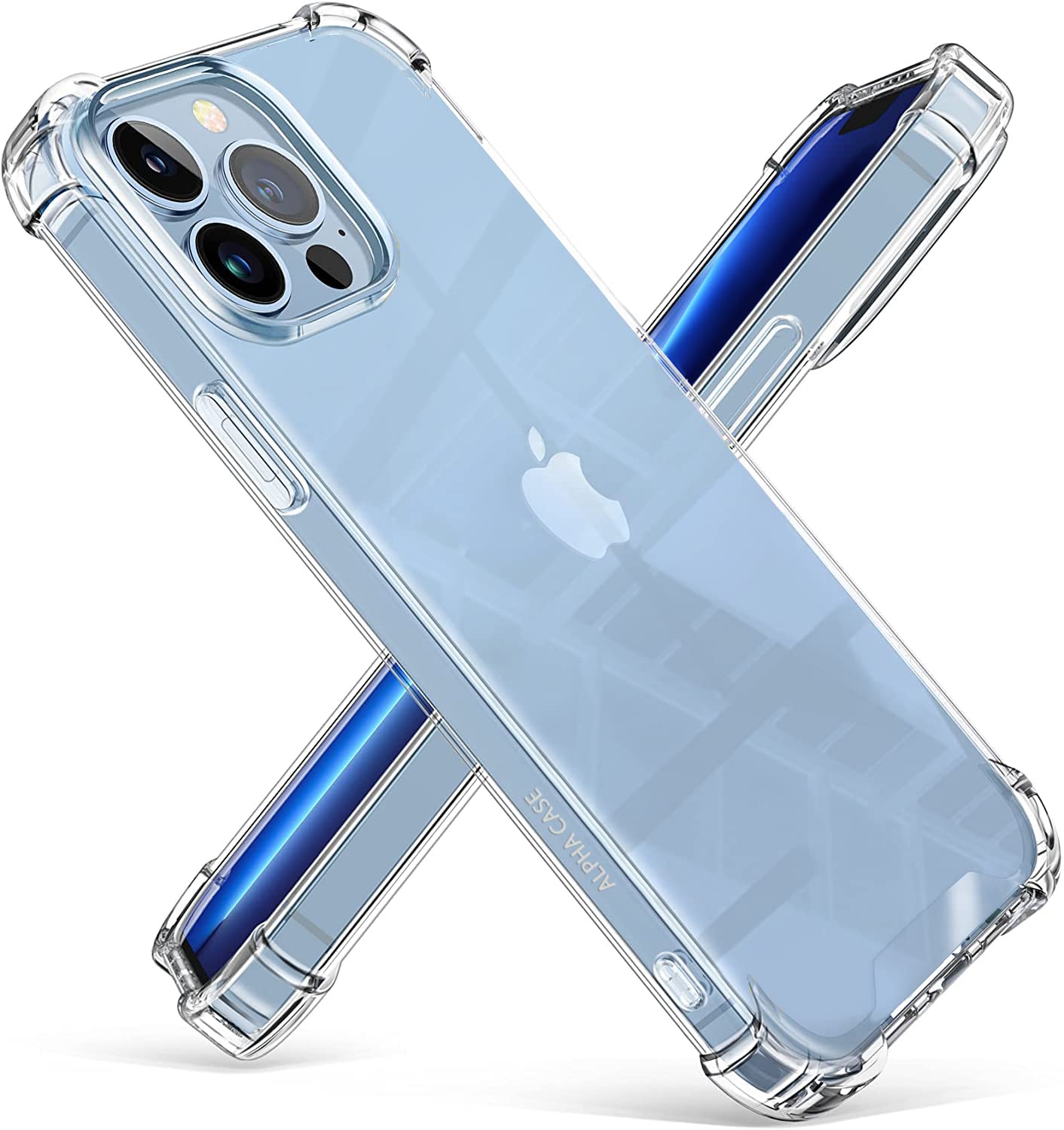 Alpha Case AlphaCase Clear iPhone 13 pro - Shockproof & Transparent, Non-Yellowing Airbag Series 2021, Drop Tested with Case, 6.1 inch Crystal IP13Pro-6.1